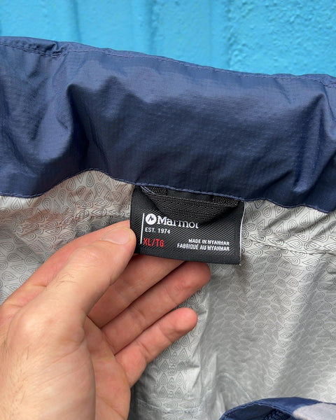 Marmot Blue Rain Jacket, Size XL/TG