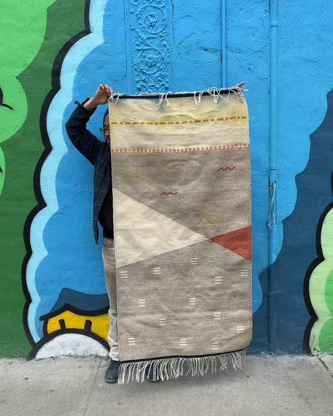 Woven Geometric Discolored Rug, 32x60"