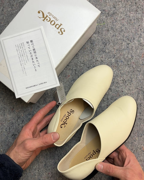 Brand New Spock Haruta Japanese Cream Slip-On Shoes, Size US 7W
