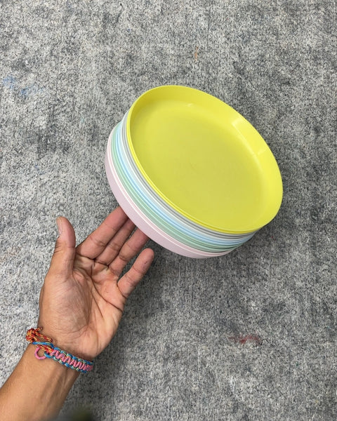 Stack of Madd Pastel Plastic Plates