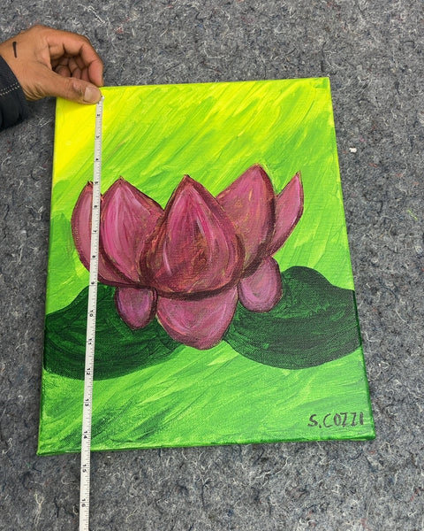 Lotus Flower Painting on Canvas