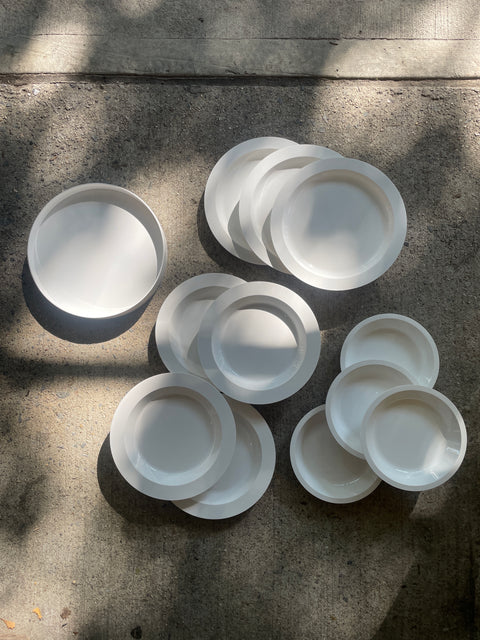 Designer Barnhouse-style White Plate Set