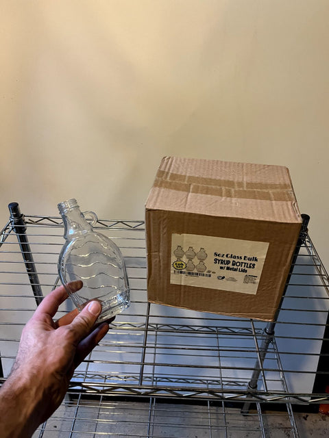 6 Brand New Maple Syrup Glass Bottles