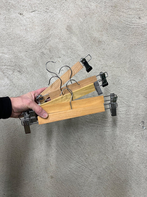 6 Wooden Clip Clothes Hangers