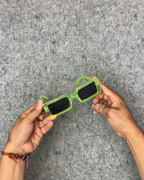 Neon Green Rectangular Sunglasses