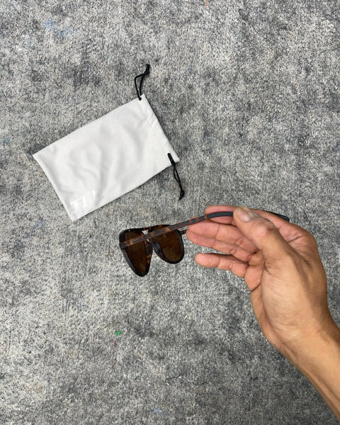 Goodr Tortoiseshell Aviator Sunglasses with Pouch