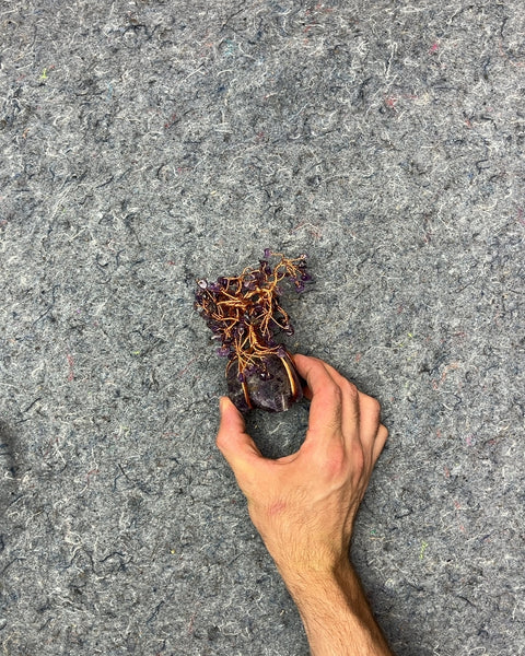 Wire Wrapped Amethyst Crystal Tree Sculpture