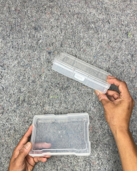 Two Plastic Storage Boxes, 7x4.5x1"