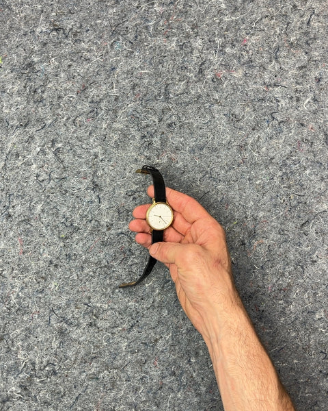 Skagen Anita Round Face Watch with Black Leather Band, Needs New Battery