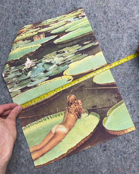 Woman on Lily Pad Fabric Art Print, 12x15"