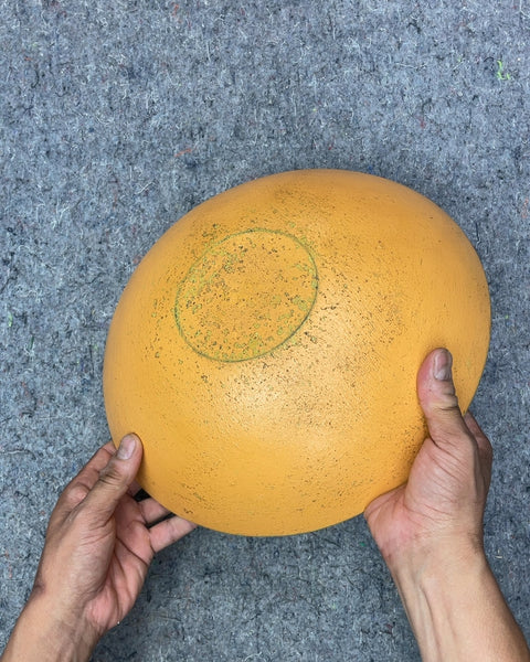 Cromargan-style Golden Yellow Wooden Fruit Bowl, 12"