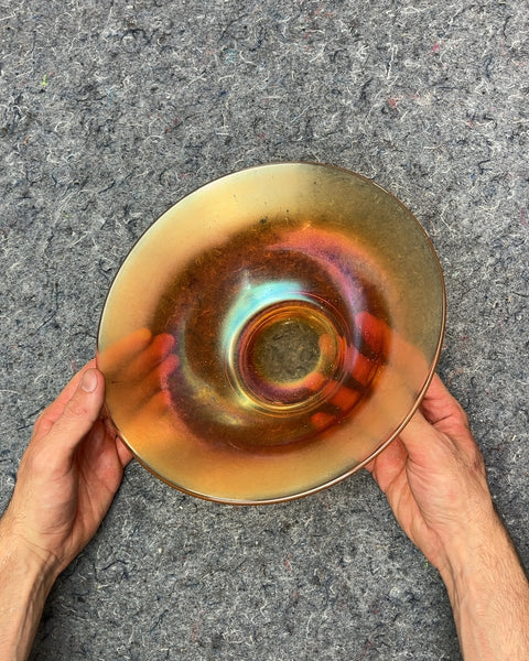 Cool Iridescent Glass Bowl, 10"