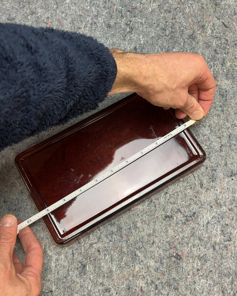 Very Pretty Glass Brown Rectangular Tray, 5x9"
