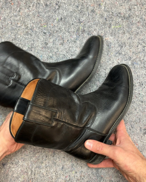 Black Western Style Boots, Size EU 38