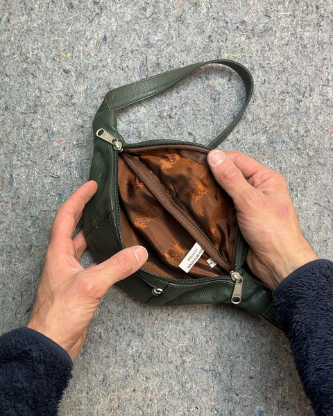 Green Leather Fanny Pack