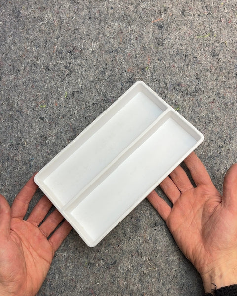 White Two-Compartment Tray, 5x9"