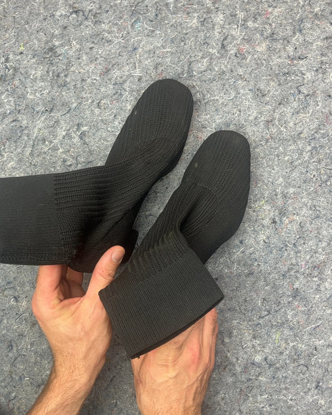 Bershka Black Knit Sock Ankle Boots, Size EU 38