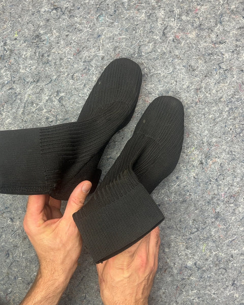 Bershka Black Knit Sock Ankle Boots, Size EU 38