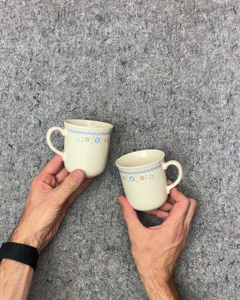 Set of Two Floral Pattern Mugs