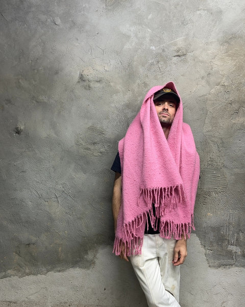 Bigass Novogratz Pink Fringe Scarf