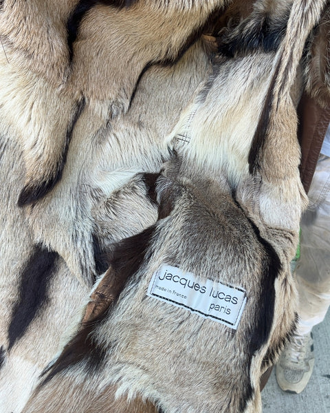 Jacques Lucas Paris Brown Suede and Fur Coat Made In France, Size Women S