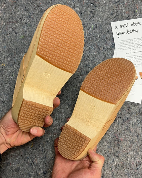 Brand New Sandgrens Swedish Leather Clogs, Size EU 40