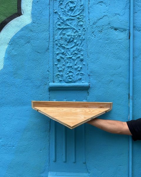 Wooden Corner Shelf, 16x16"