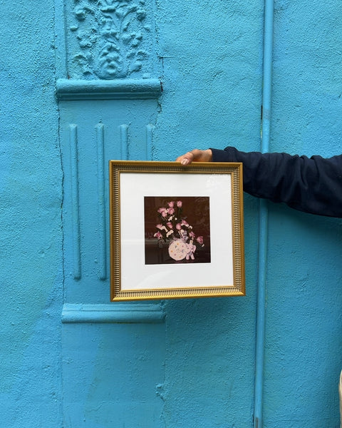 Very Pretty Framed Floral Still Life Print, 13x13"