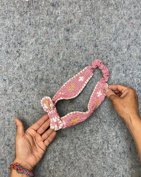 Red and White Patterned Headband