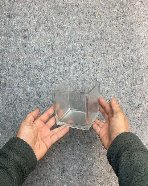 Clear Glass Cube Vase