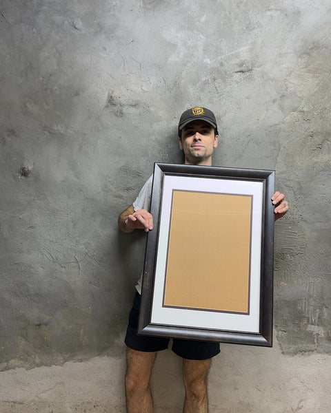 Dark Wood Picture Frame with White Mat, 21x28"