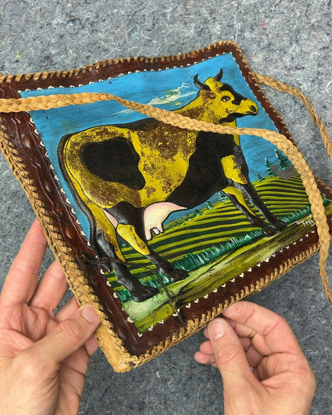 Hand Painted Cow Leather Bag