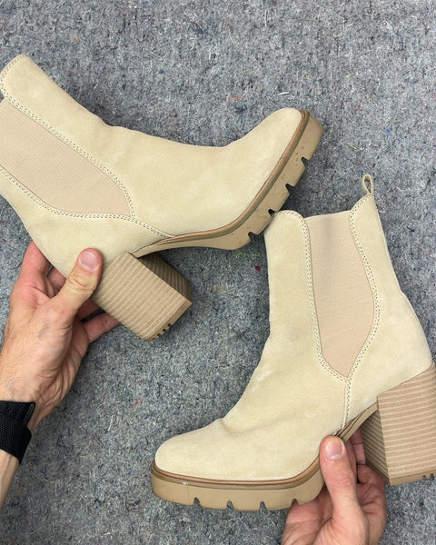 Sam Edelman Beige Block Heel Shoes, Size US 8.5W
