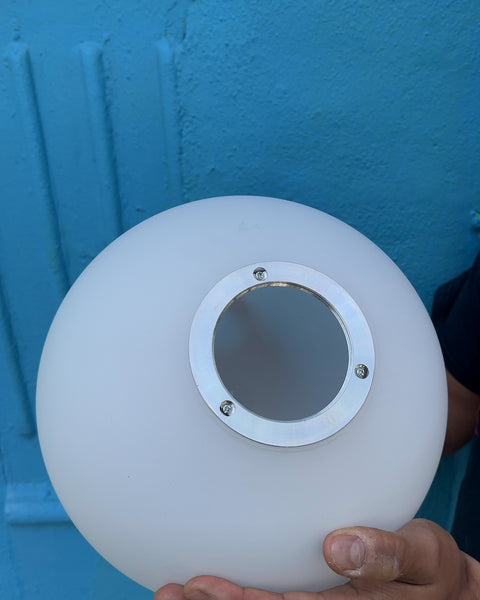 White Frosted Glass Globe Light Shade, W9.5"