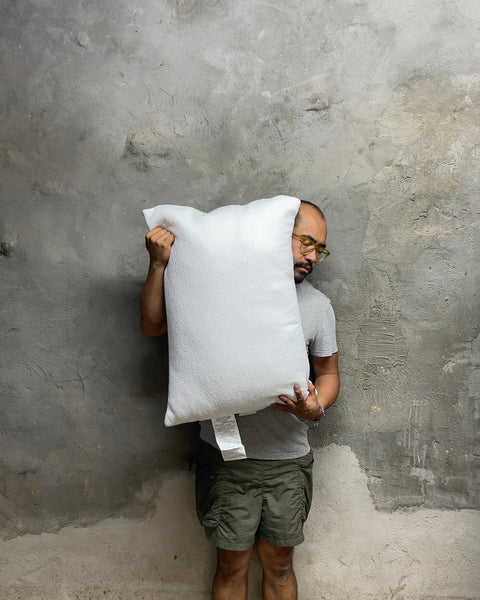 CASALUNA White Textured Pillow, 20x28"