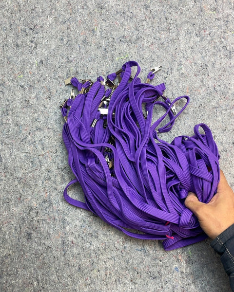 Bulk Purple Lanyards with Metal Clips