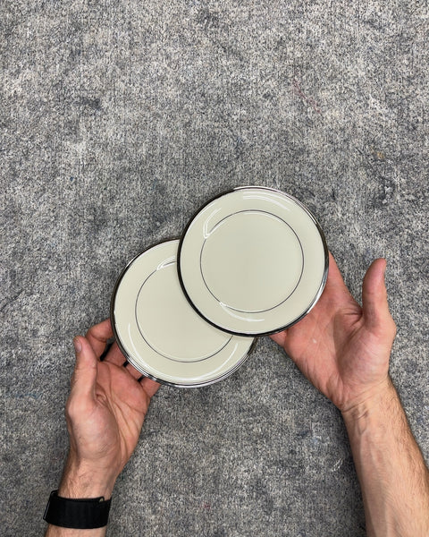 Two Lenox Solitaire Platinum Rim Saucers