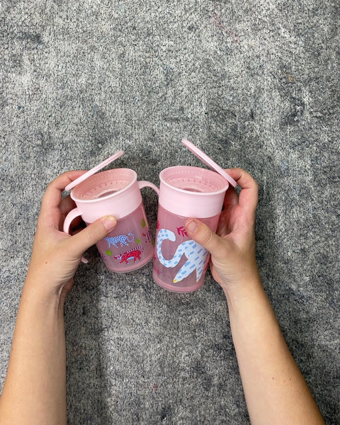 Dr Browns Pink Sippy Cups with Handles