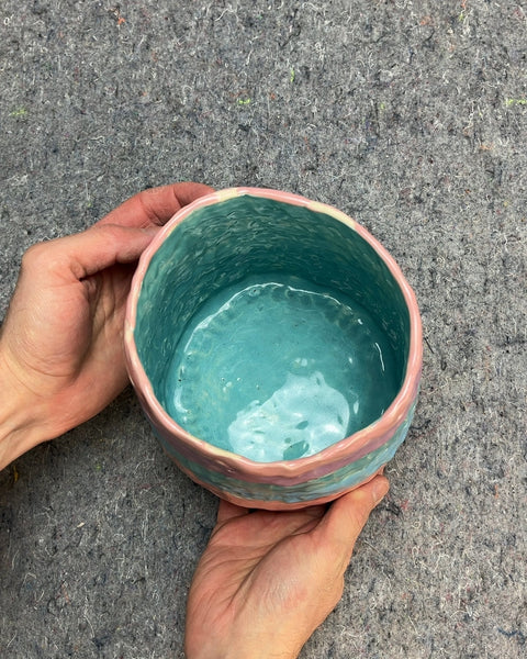 Funky Handmade Ceramic Planter, H5.5"