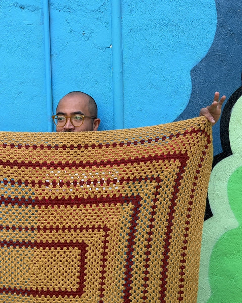 Crochet Square Pattern Blanket, 40x40"