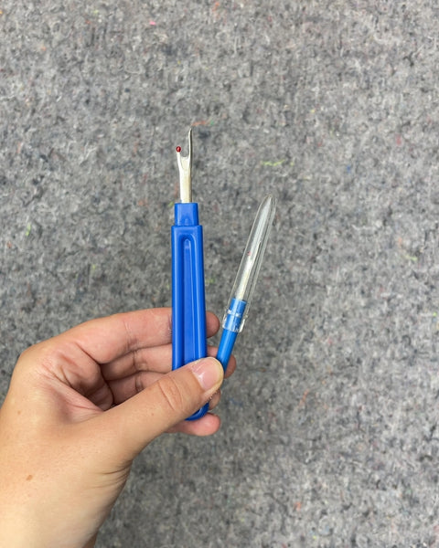 Large and Small Blue Seam Ripper with Clear Cap