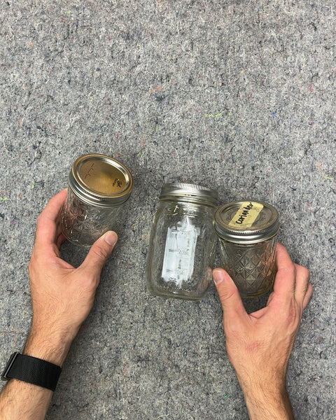 Three Glass Mason Jars with Lids