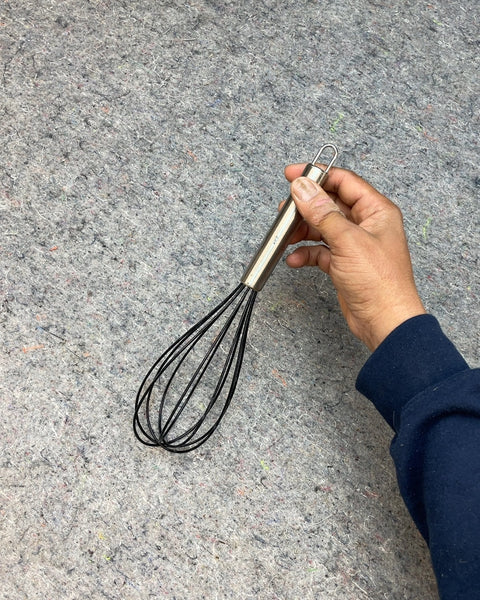 Black Silicone Whisk with Stainless Steel Handle