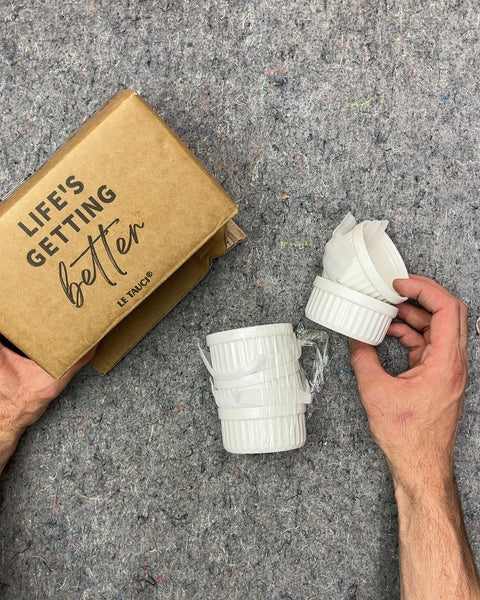 Set Of 5 LE TAUCI White Ceramic Ramekins