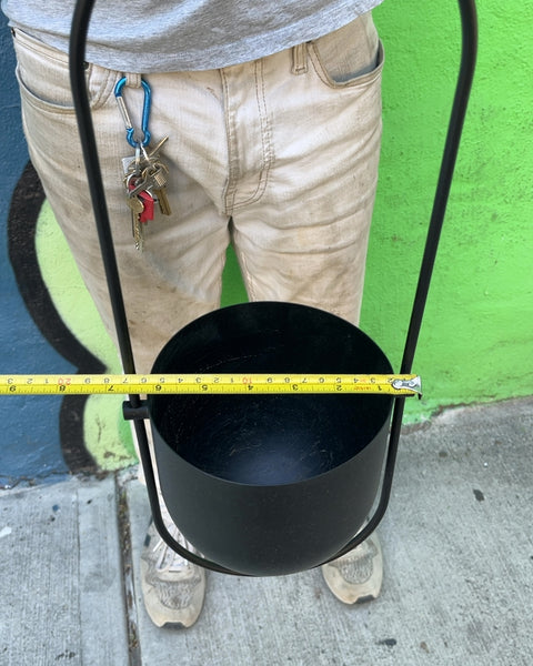 Black Metal Hanging Planter, W6xH38"