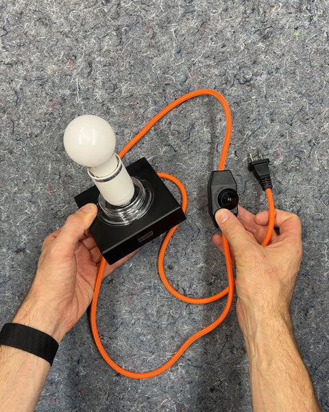 Only NY Black Table Lamp with Orange Cord