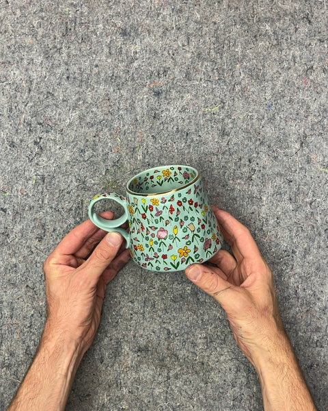 Floral Patterned Ceramic Mug