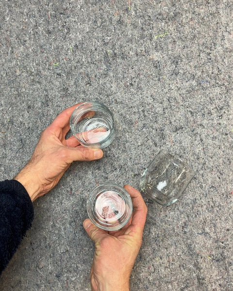 Set of Three Sexy Clear Glass Tumblers