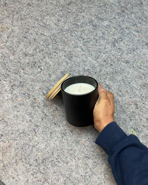 A Cute Candle with Wood Lid