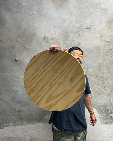 Some Round Wood Board Ready To Be Turned Into A Table, 18"
